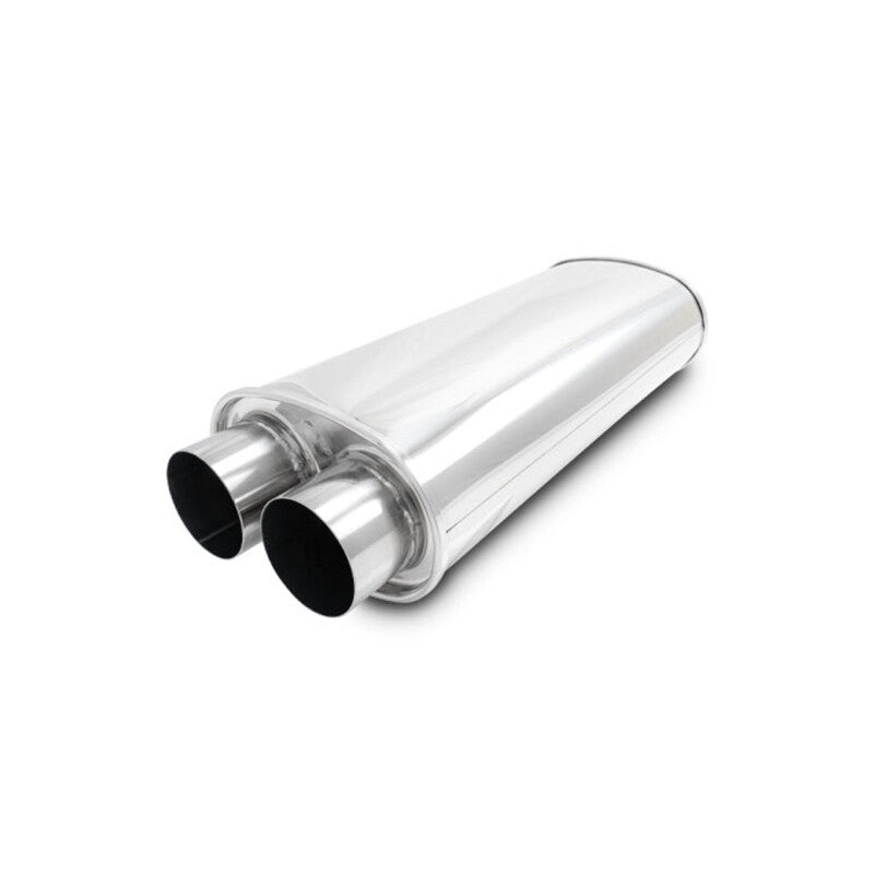 Vibrant Streetpower Oval Muffler 3.0in Dual Inlet/Outlet 18in Body Length
