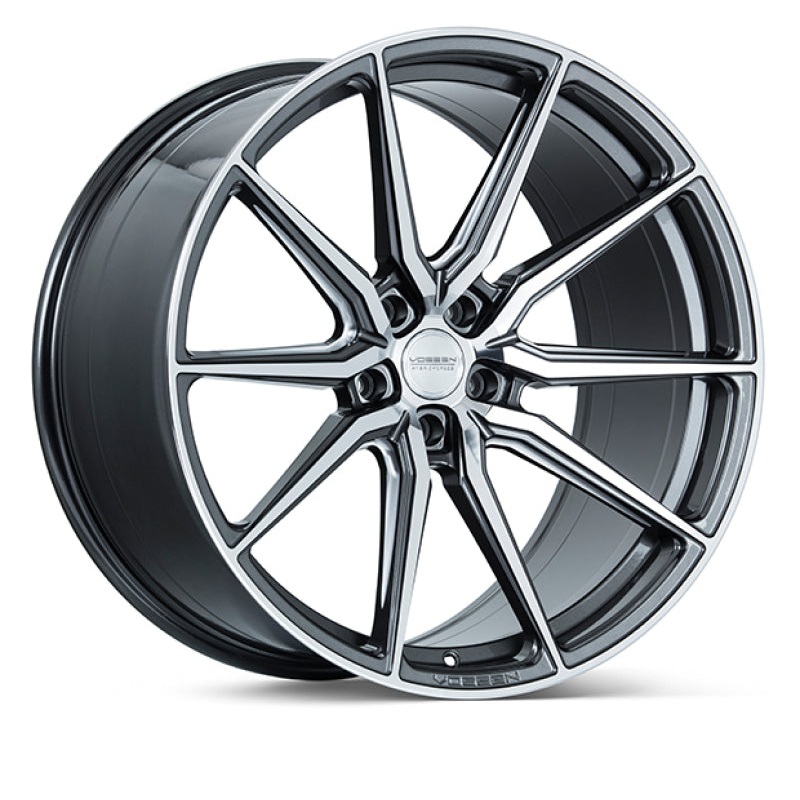 Vossen HF-3 22x10.5 / 5x120 / ET38 / Deep Face / 72.56 - Gloss Graphite Polished Wheel