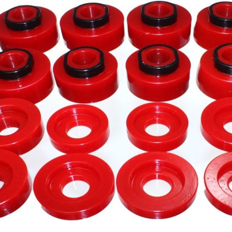 Energy Suspension 08-16 Ford F-250/F-350/F-450/F-550 Super Duty Crew Cab Red Body Mount Set