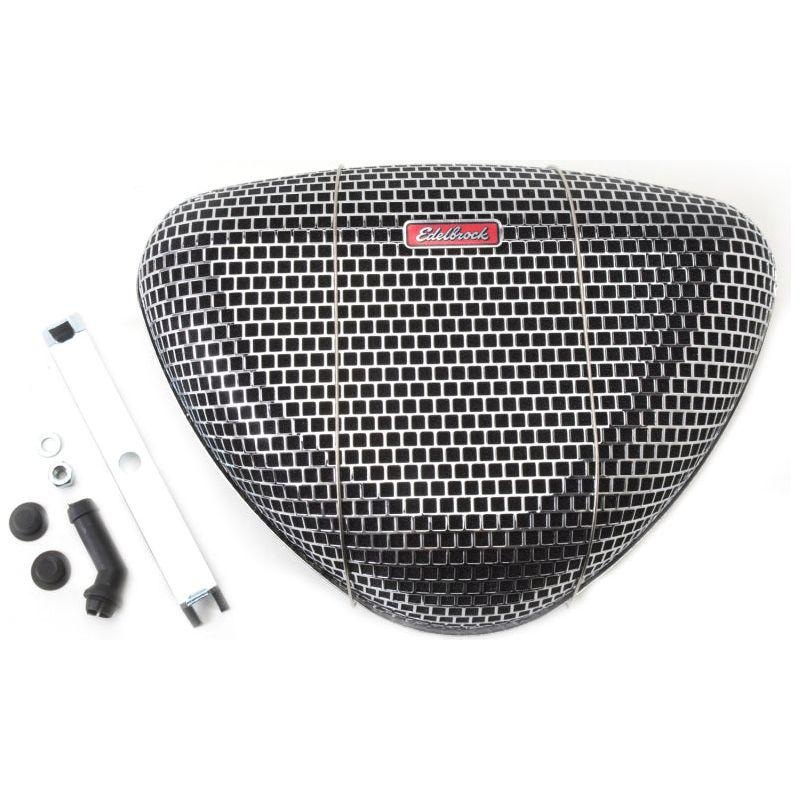 Edelbrock Air Cleaner Pro-Flo 1000 Series Triangular Steel Top 11 375In X 8 375In X 3In Chrome