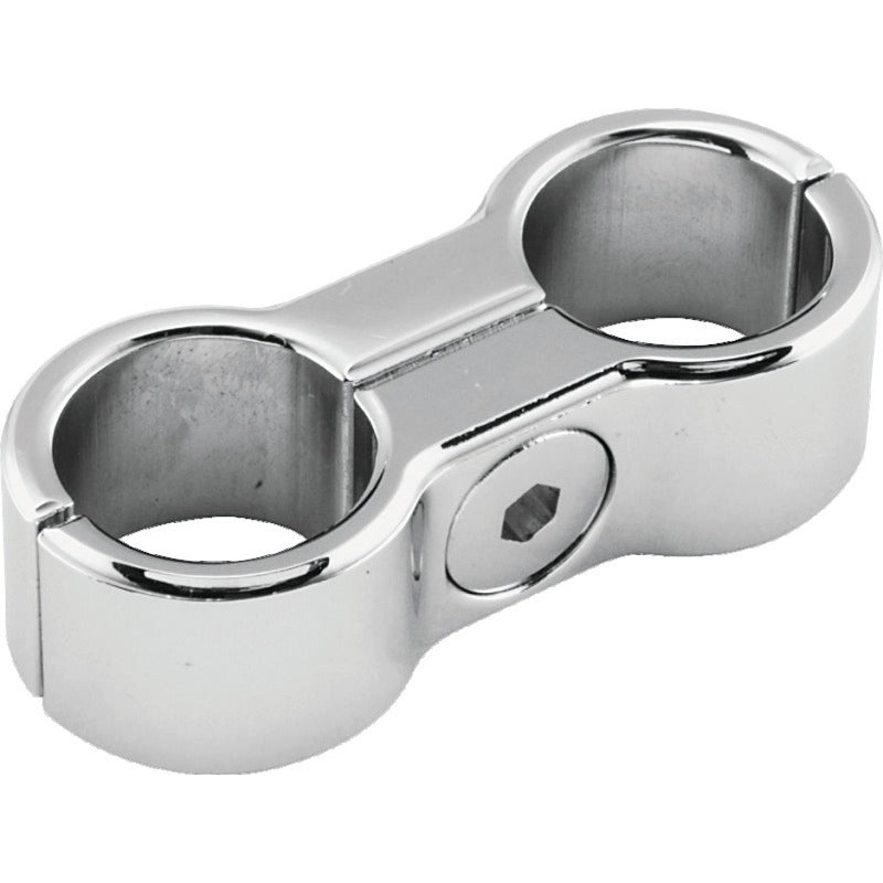 Bikers Choice Chrome Plain Oil Hose Separator For 2 Hoses