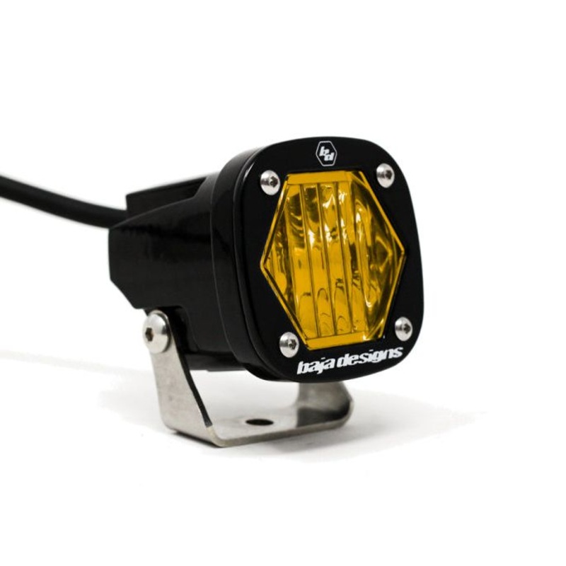 Baja Designs S1 Amber Wide Cornering LED Light w/ Mounting Bracket Single