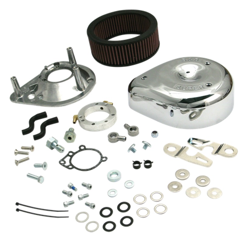 S&S Cycle 91-06 Carbureted XL Sportster Models Teardrop Air Cleaner Kit - Chrome
