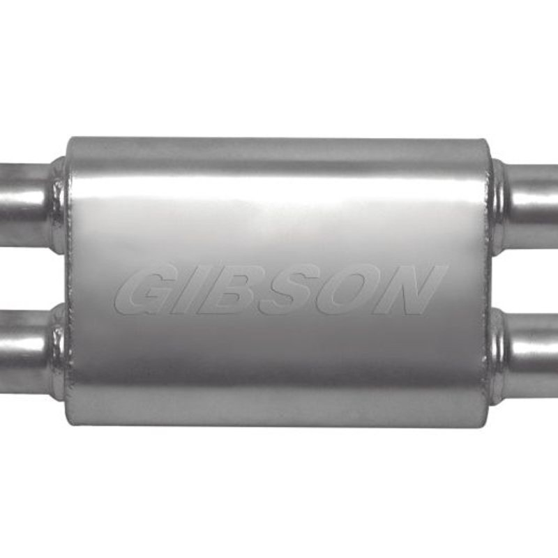 Gibson MWA Superflow Dual/Dual Oval Muffler - 4x9x14in/3in Inlet/3in Outlet - Stainless
