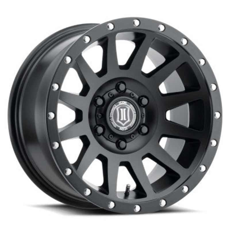 ICON Alloys Compression Satin Black Wheels - 17 X 8.5 / 6 X 5.5 / 25MM / 5.75" BS - 2017859057SB