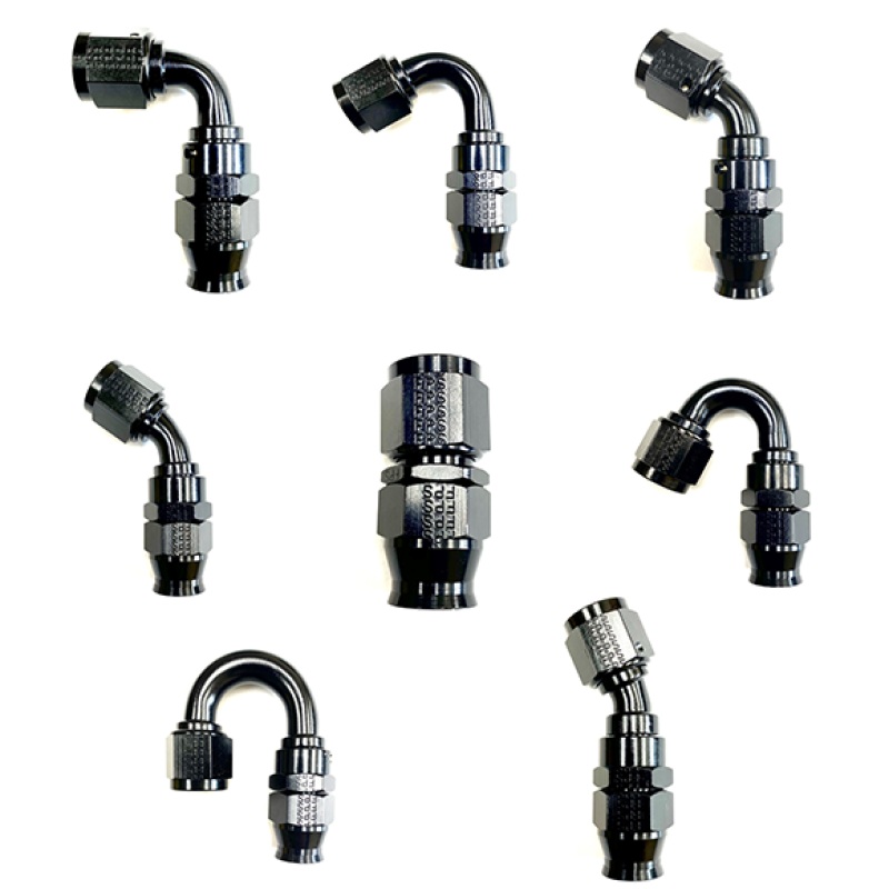 Fragola -6AN Real Street x 180 Degree Hose End Black For PTFE Hose