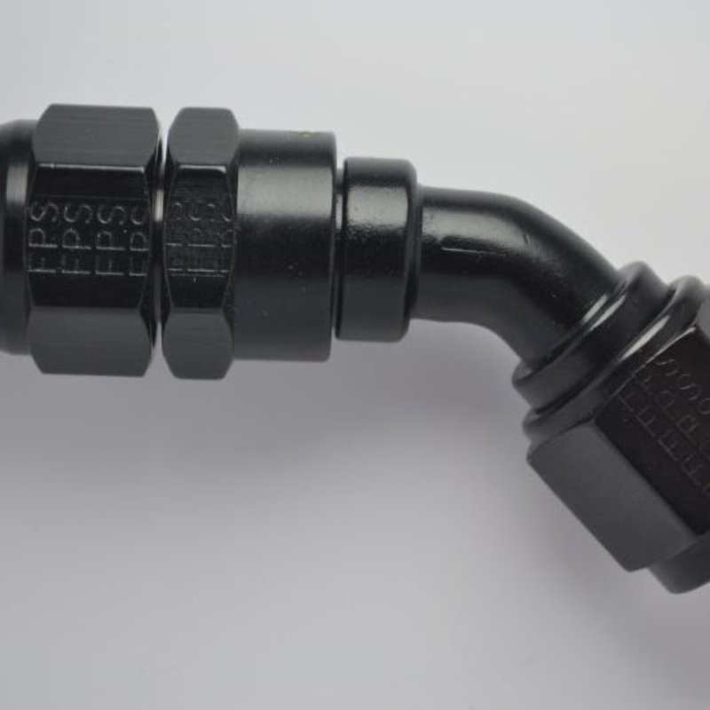 Fragola -6AN Real Street x 45 Degree Hose End Black For PTFE Hose