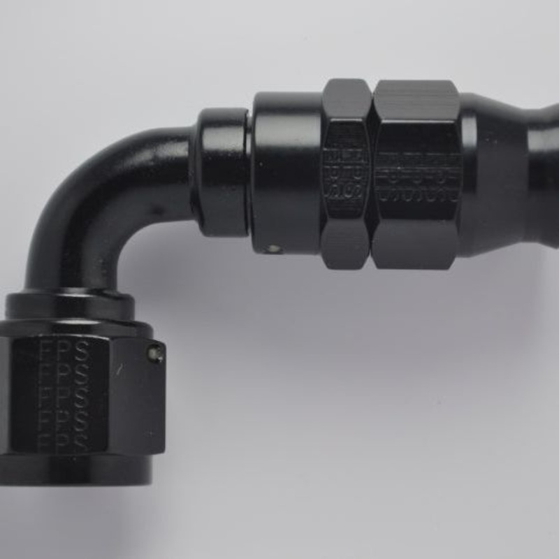 Fragola -6AN Real Street x 90 Degree Hose End Black For PTFE Hose