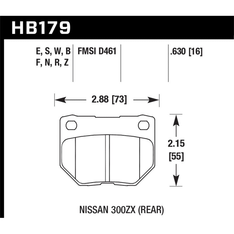 Hawk 89-93 Nissan 300ZX / 89-95 Skyline / 06-07 Subaru Impreza WRX Race HT-10 Rear Brake Pads