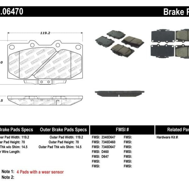 StopTech 89-96 Nissan 300ZX Sport Performance Front Brake Pads