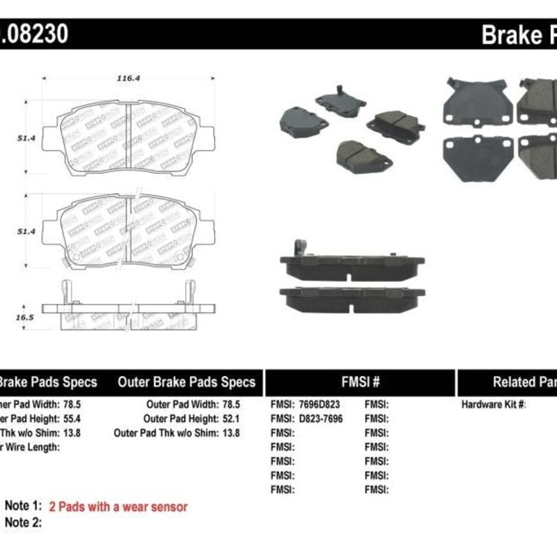 StopTech Performance 00-05 Celica GT-S Rear Brake Pads