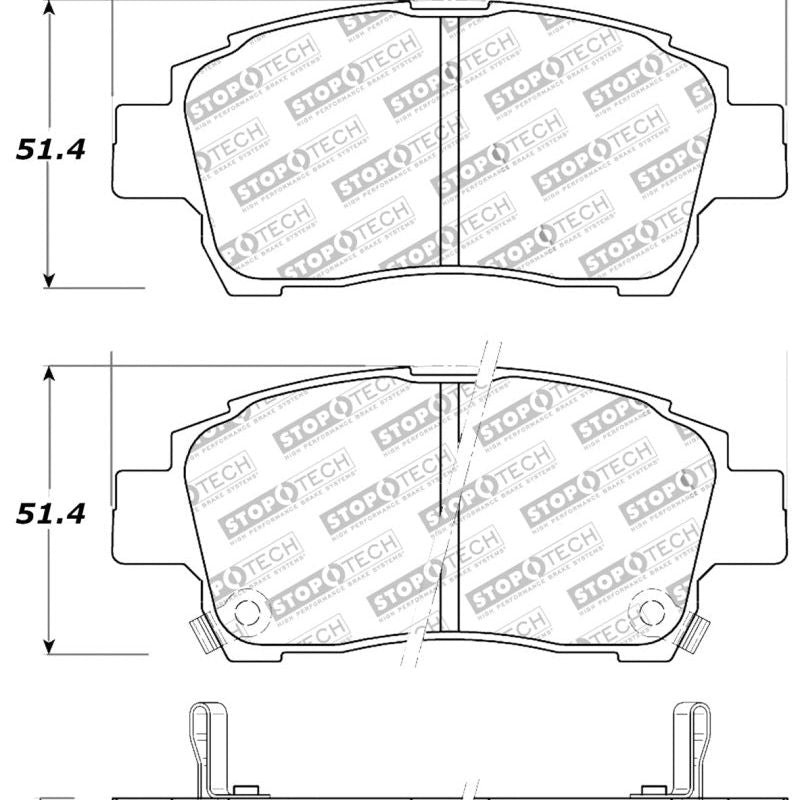 StopTech Performance 00-05 Spyder MR2 / 00 Celica GT / 04-07 xA/xB Front Brake Pads