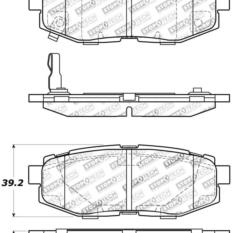 StopTech Performance 06-10 Subaru Legacy Sedan/Outback/13 BRZ / 13 Scion FR-S Rear Brake Pads
