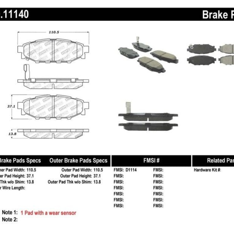StopTech Performance 08-10 WRX Rear Brake Pads