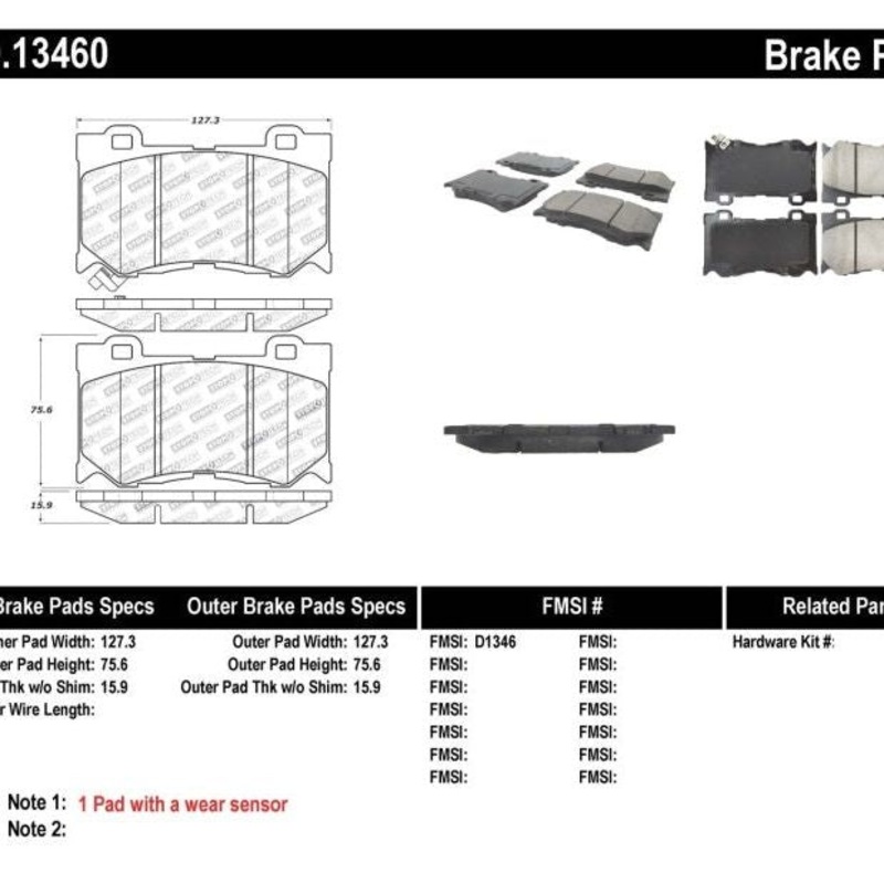 StopTech Performance 09-13 Infiniti FX35/FX37/FX45/FX50/08-13 G37 / 09-12 370Z Front Brake Pads