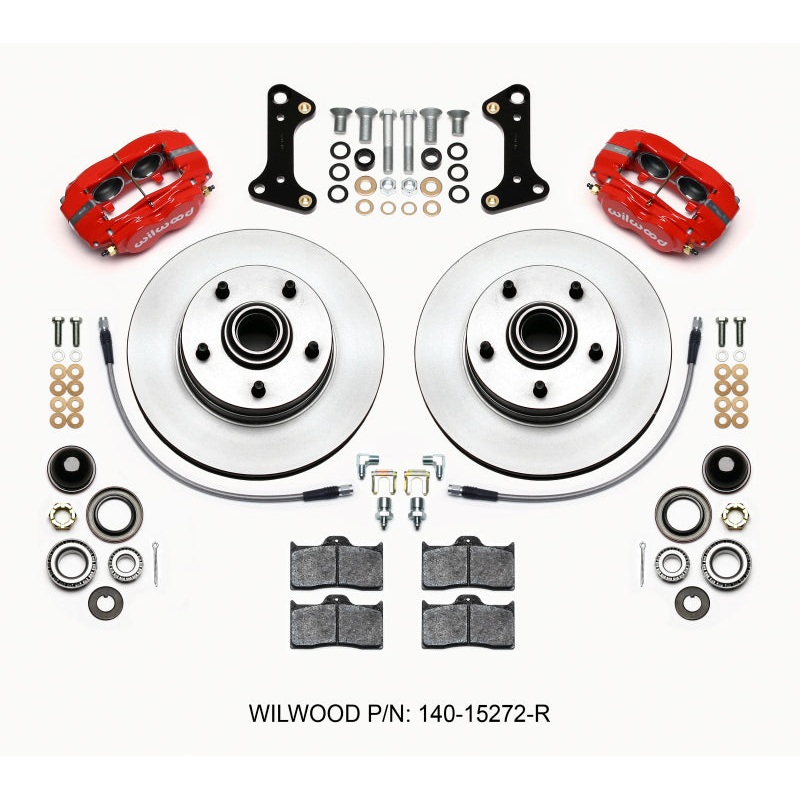Wilwood Forged Dynalite-M Front Kit 11.00in 1 PC Rotor&Hub Red 67-69 Camaro 64-72 Nova Chevelle