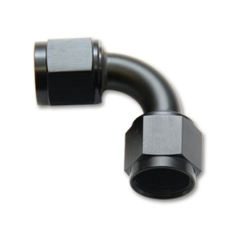 Vibrant -10AN Female 90 Degree Union Adapter (AN to AN) - Anodized Black Only