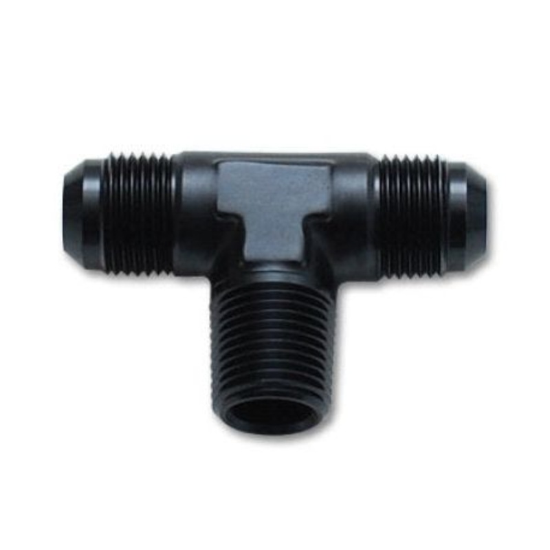 Vibrant -3AN x 1/8in NPT Flare to Pipe Tee Adapter Fitting - Aluminum