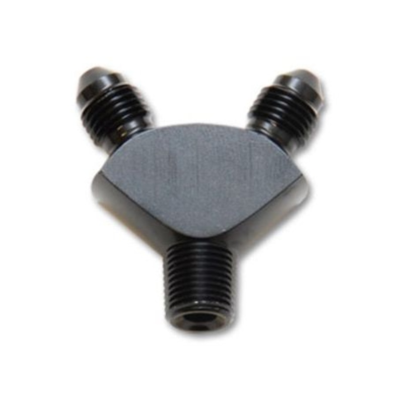 Vibrant -3AN x -3AN x 1/8in NPT Y-Adapter Fitting - Aluminum