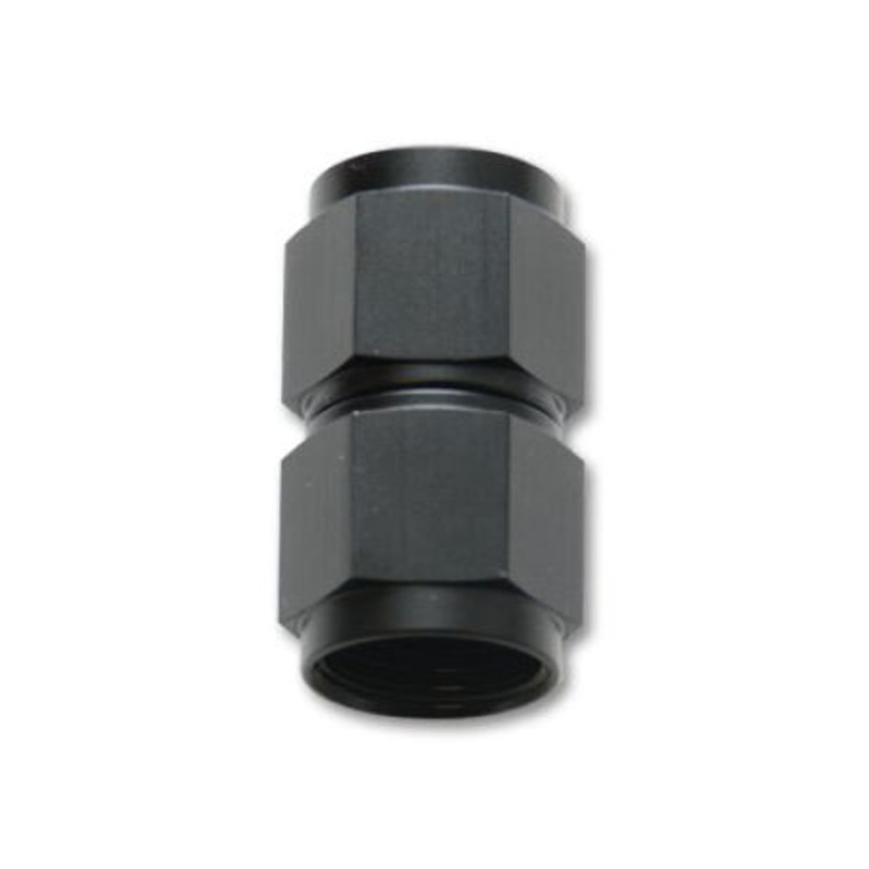 Vibrant Fitting Straight Coupler Union Adapter Female -10 AN to Female -12 AN Aluminum Black Anodize
