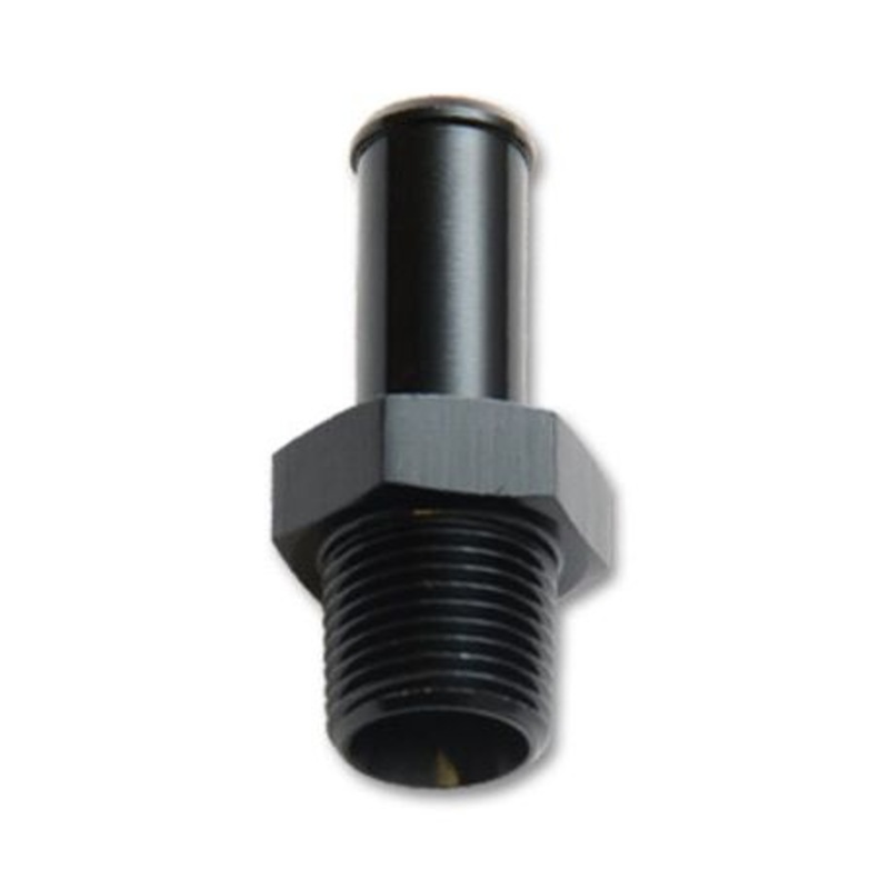 Vibrant 3/8in NPT to 1/2in Barb Straight Fitting - Aluminum