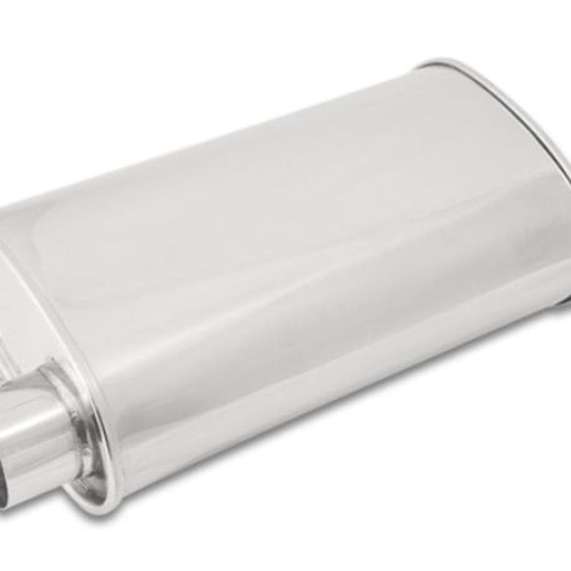 Vibrant StreetPower Oval Muffler 5in x 9in x 15in - 2.5in inlet/outlet (Offset-Offset Same Side)