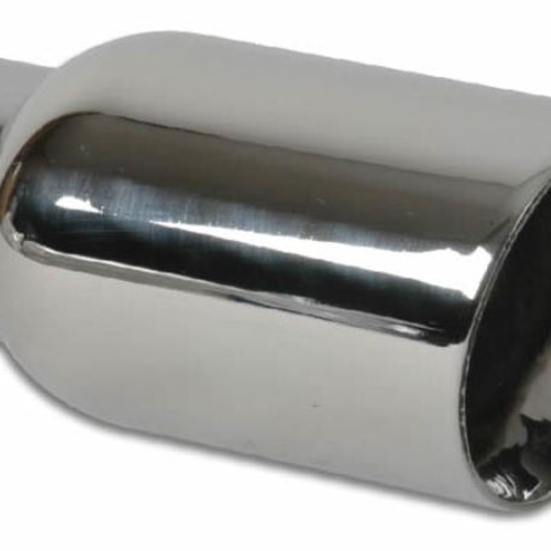 Vibrant 2.5in ID Single 4in OD Round SS Exhaust Tip (Double Wall Angle Cut)