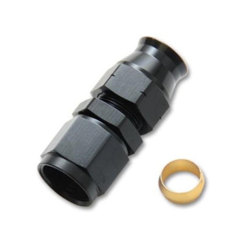 Vibrant -10AN Female to .625in Tube Adapter Fitting (w/Brass Olive Insert)
