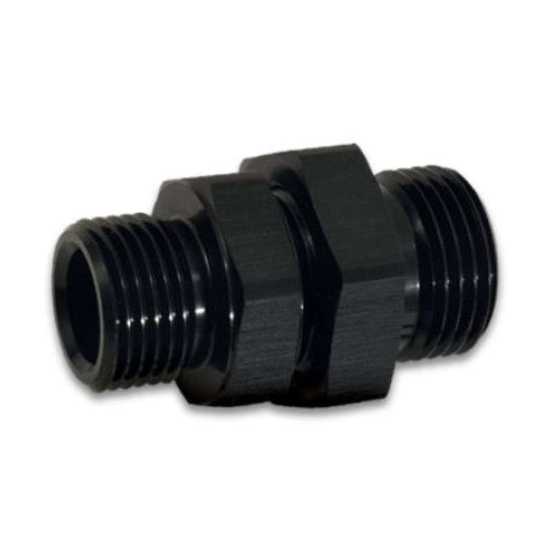 Vibrant -10AN to -8AN ORB Male to Male Union Adapter - Anodized Black