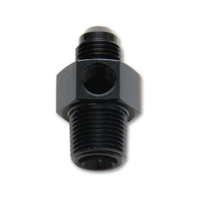 Vibrant -6AN Male to 3/8in NPT Male Union Adapter Fitting w/ 1/8in NPT Port