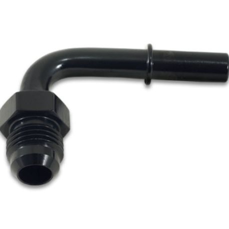 Vibrant 90 Degree Aluminum AN to Male Quick Connect Fitting -6AN - 0.3125in Hose Size