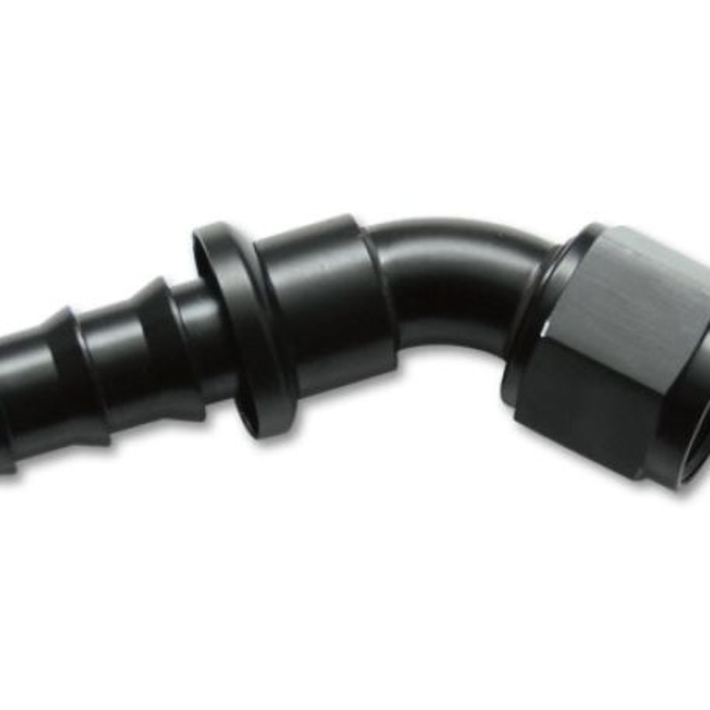 Vibrant -8AN Push-On 45 Deg Hose End Fitting - Aluminum