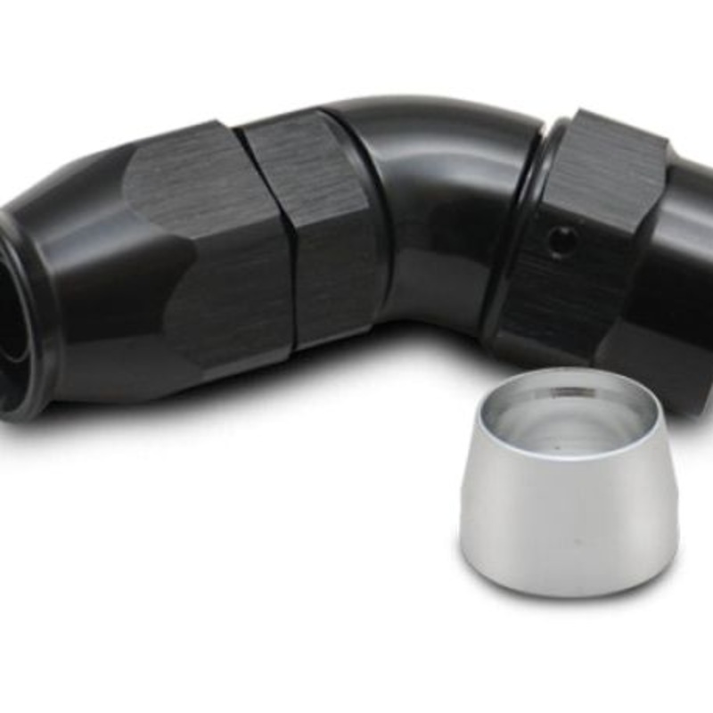 Vibrant 45 Degree One Piece Hose End for PTFE Lined Hose Size -12AN