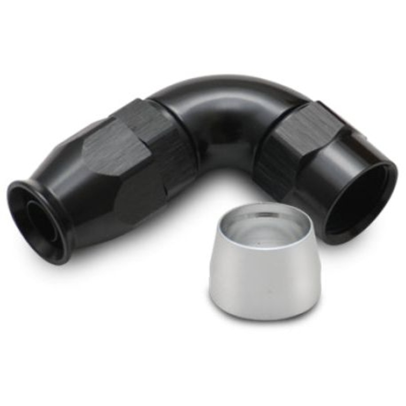 Vibrant 90 Degree One Piece Hose End for PTFE Lined Hose Size -12AN