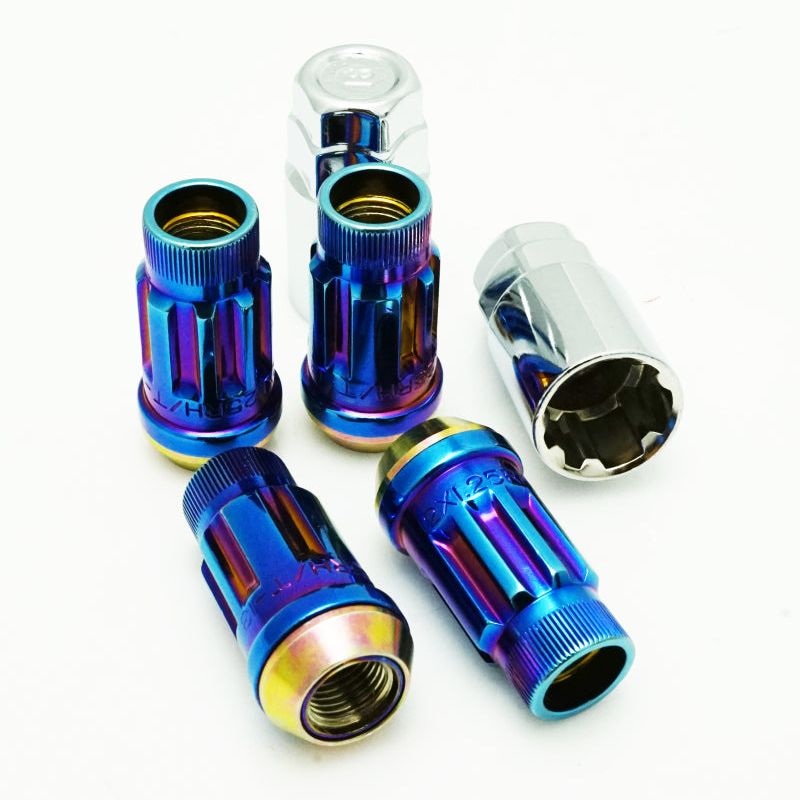 Wheel Mate Muteki SR45R Lock Set 12x1.25 45mm - Burned Blue Neon