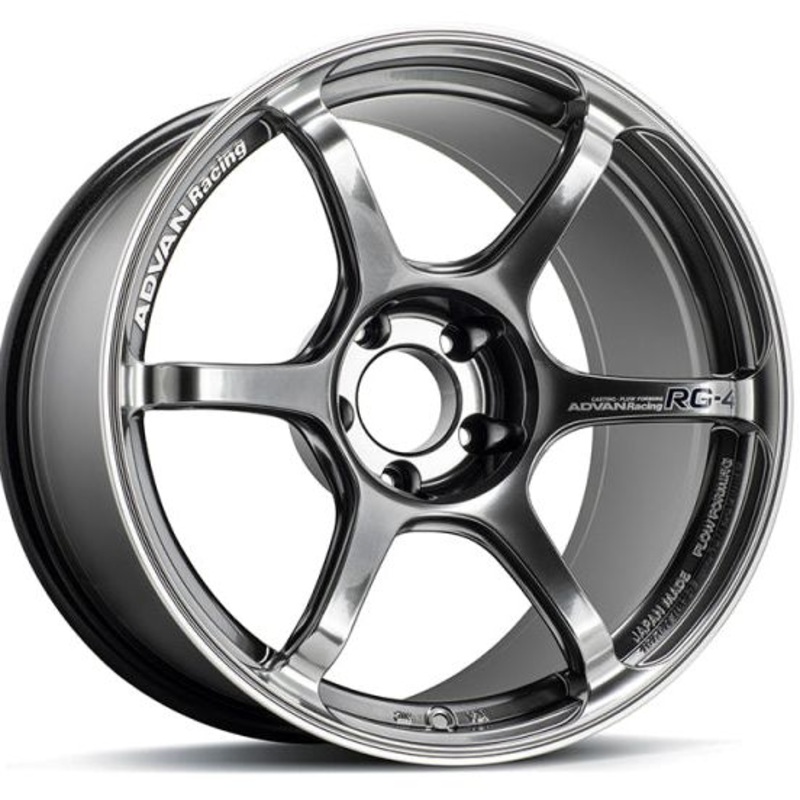 Advan RG-4 18x9 +35 5-114.3 Racing Hyper Black & Ring Wheel