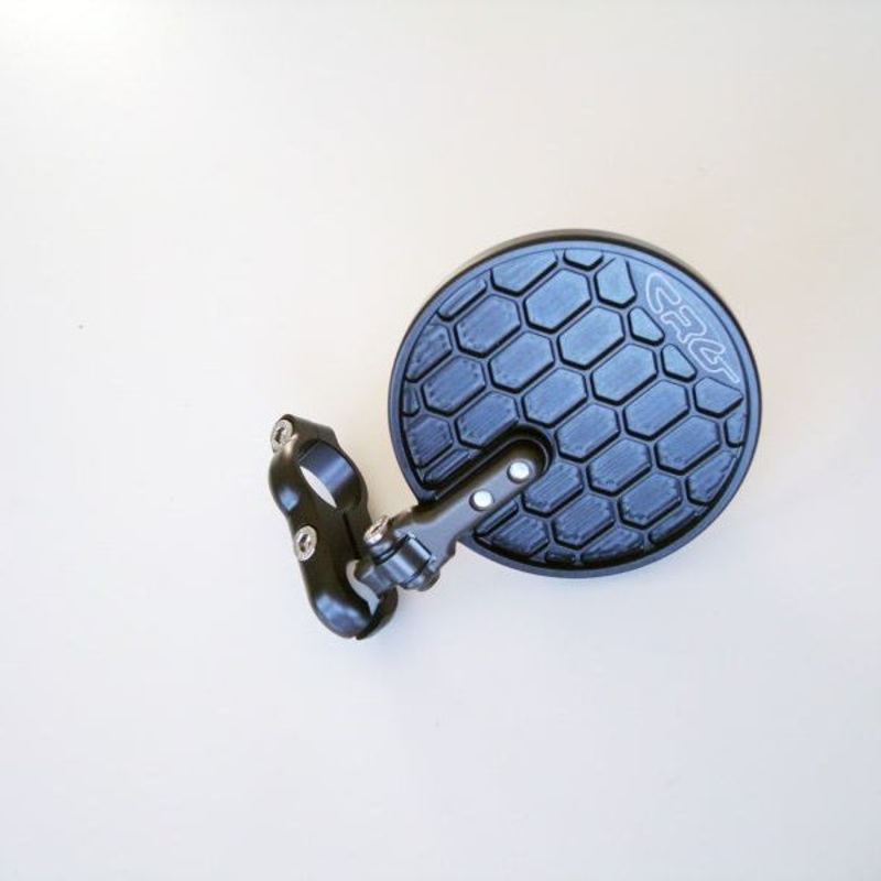 CRG Hindsight EXO Folding 3 in. Round Bar-End Mirror Right - Black