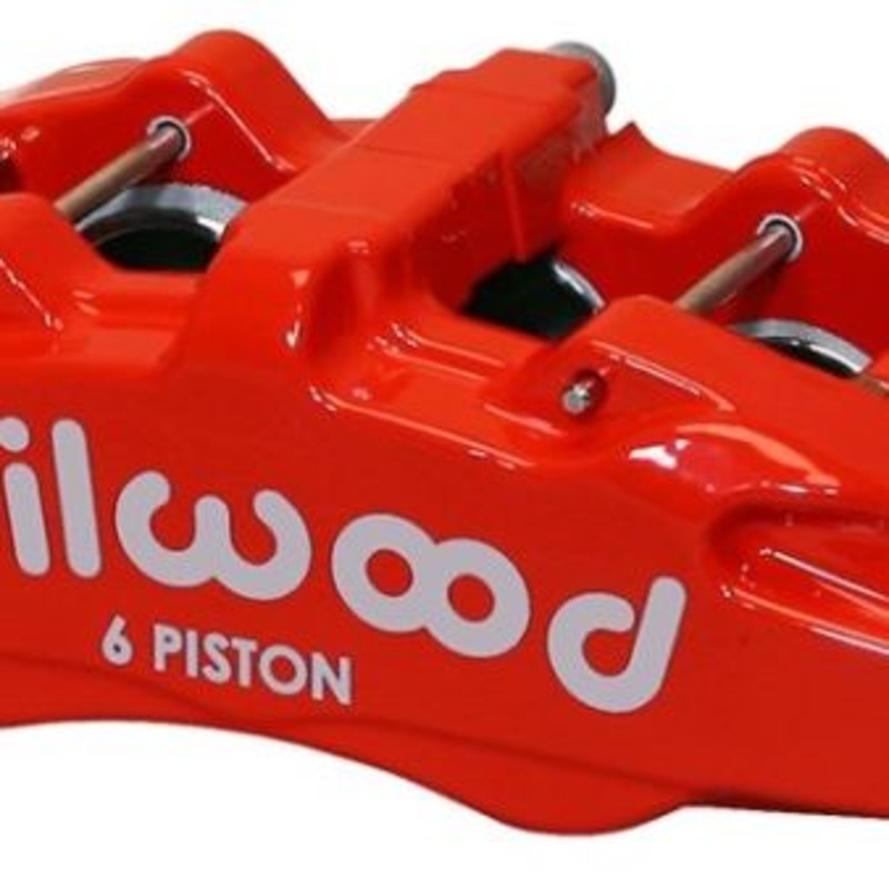 Wilwood Caliper-Forged Dynapro 6 5.25in Mount-Red-L/H 1.62/1.12/1.12in Pistons 0.81in Disc