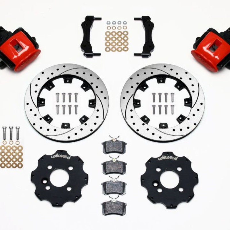 Wilwood Combination Parking Brake Rear Kit 11.75in Drilled Red Mini Cooper