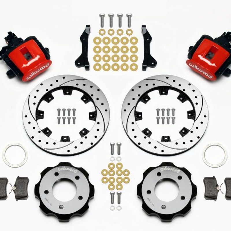 Wilwood Combination Parking Brake Rear Kit 12.19in Drilled Red 2006-Up Civic / CRZ