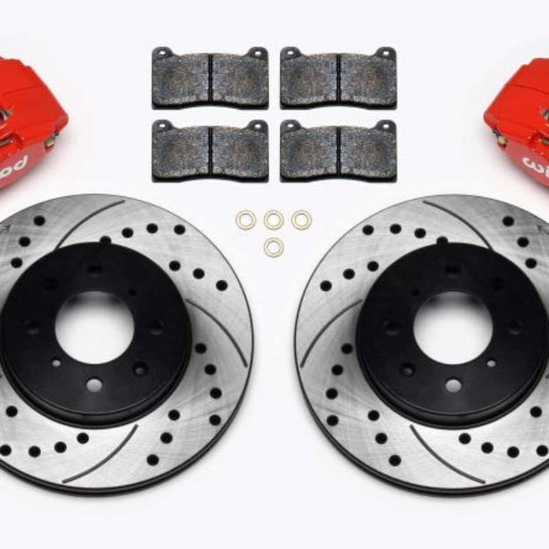 Wilwood DPHA Front Caliper & Rotor Kit Drill Red Honda / Acura w/ 262mm OE Rotor