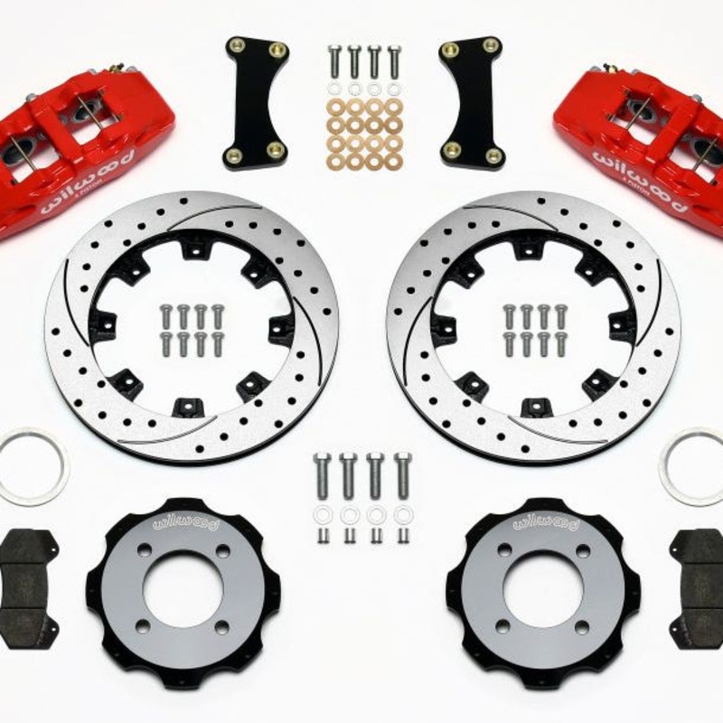 Wilwood Dynapro 6 Front Hat Kit 12.19in Drilled Red 2011 Fiesta