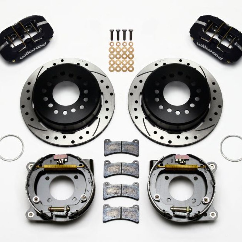 Wilwood Dynapro Low-Profile 11.00in P-Brake Kit Drilled Chevy 12 Bolt 2.75in Off w/ C-Clips