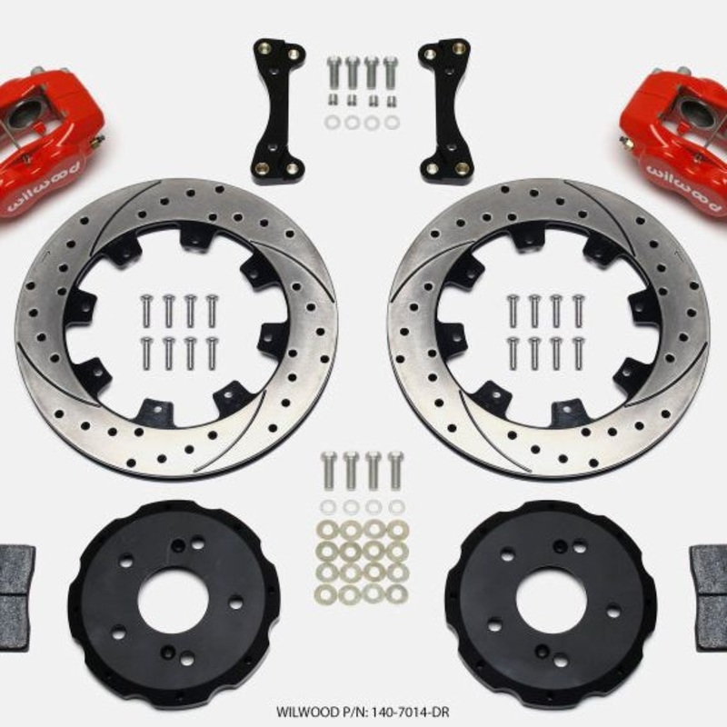 Wilwood Forged Dynalite Front Hat Kit 12.19in Drilled Red 02-06 Acura RSX-5 Lug
