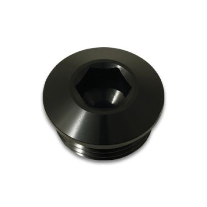Vibrant Aluminum -8AN ORB Slimline Port Plug w/O-Ring - Anodized Black